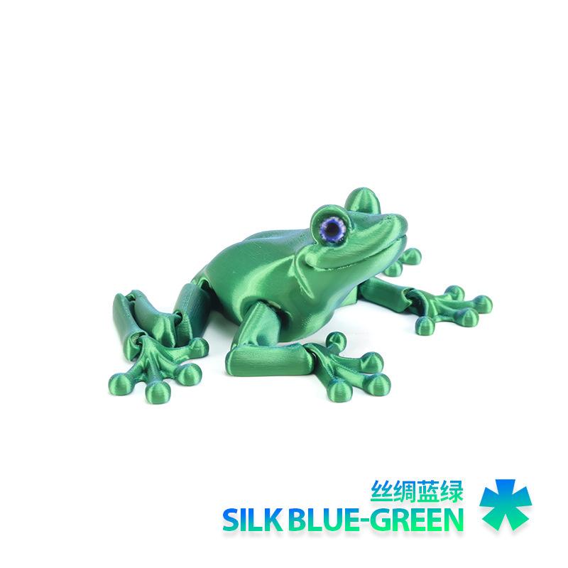 3D Printing Frog Figures Animal Toys Multi-joint Movable Fidget Toy Simulation Eyes for Home Accessories Room Decor Kids Gifts