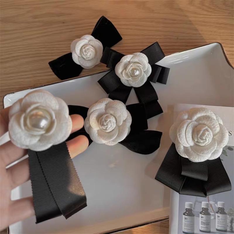 Prancūziškas vintažinis audinio meno peteliškės segės kamelijos gėlės korsazo smeigtukai marškinių apykaklės aksesuarai mados papuošalai dovanos moterims