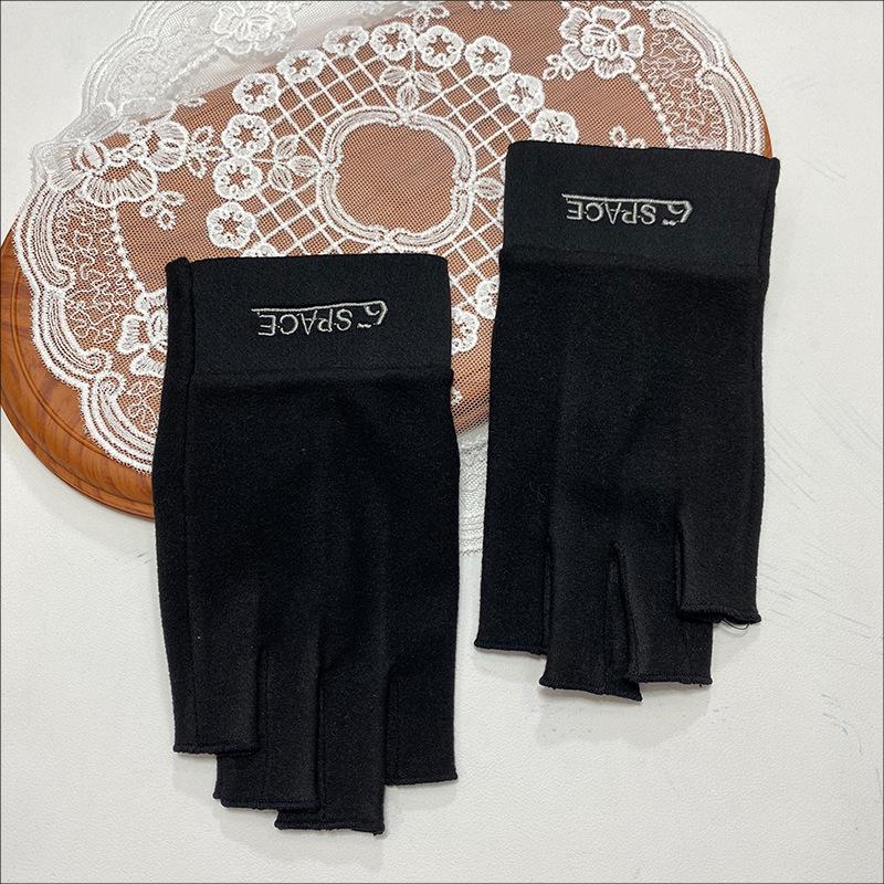 

Men s Cross-Border Half-Finger Cycling Gloves - Warm, Elastic, for Outdoors & Office. One Size чорний