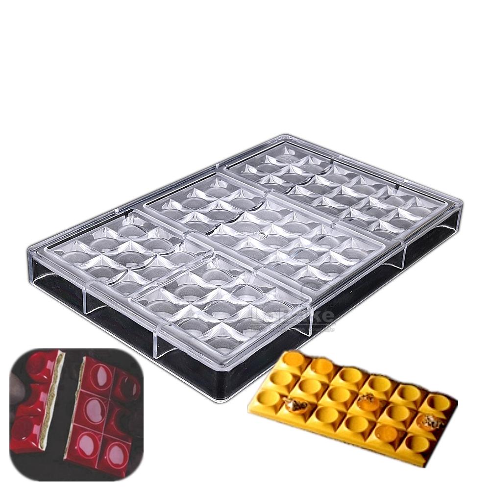 Big Plate Recctangle Water Ripple Geometry Shape Polycarbonate Chocolate Mold Food Sugarcraft Molds Candy Making DIY Kitchen