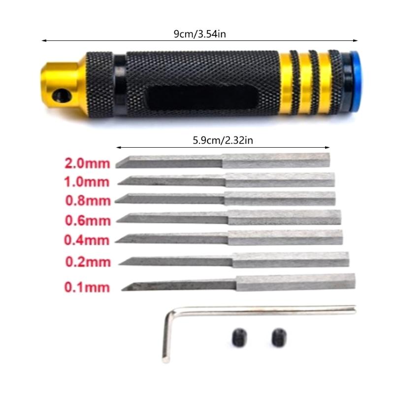 Model Scriber Model Kit Resin Carve Scriber Tool Line Cutting Tool Chisels 7 Cutter For Remote Car/Drones Repair
