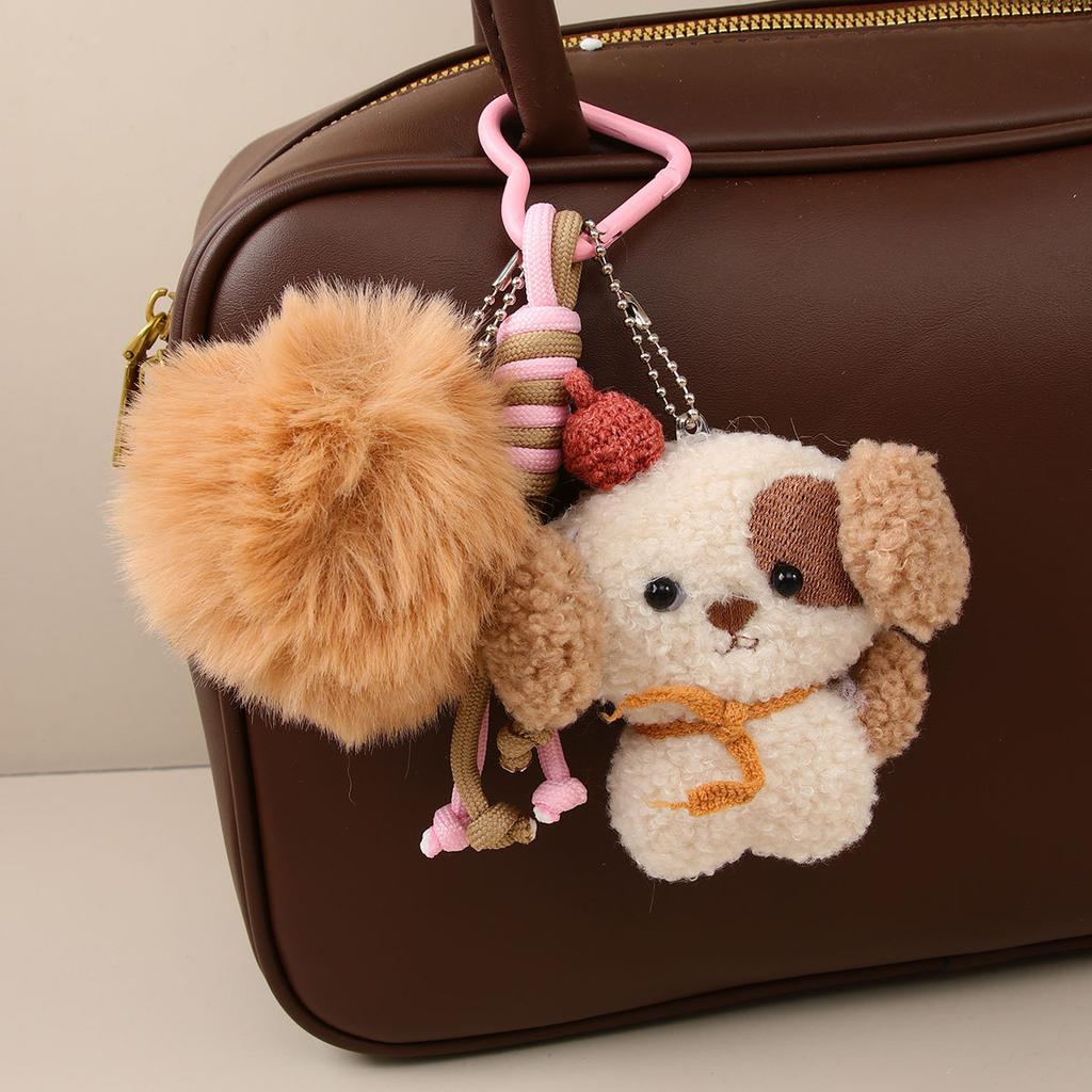 Fashion personality soft cute plush puppy bag pendant keychain ins versatile high-end pendant accessories