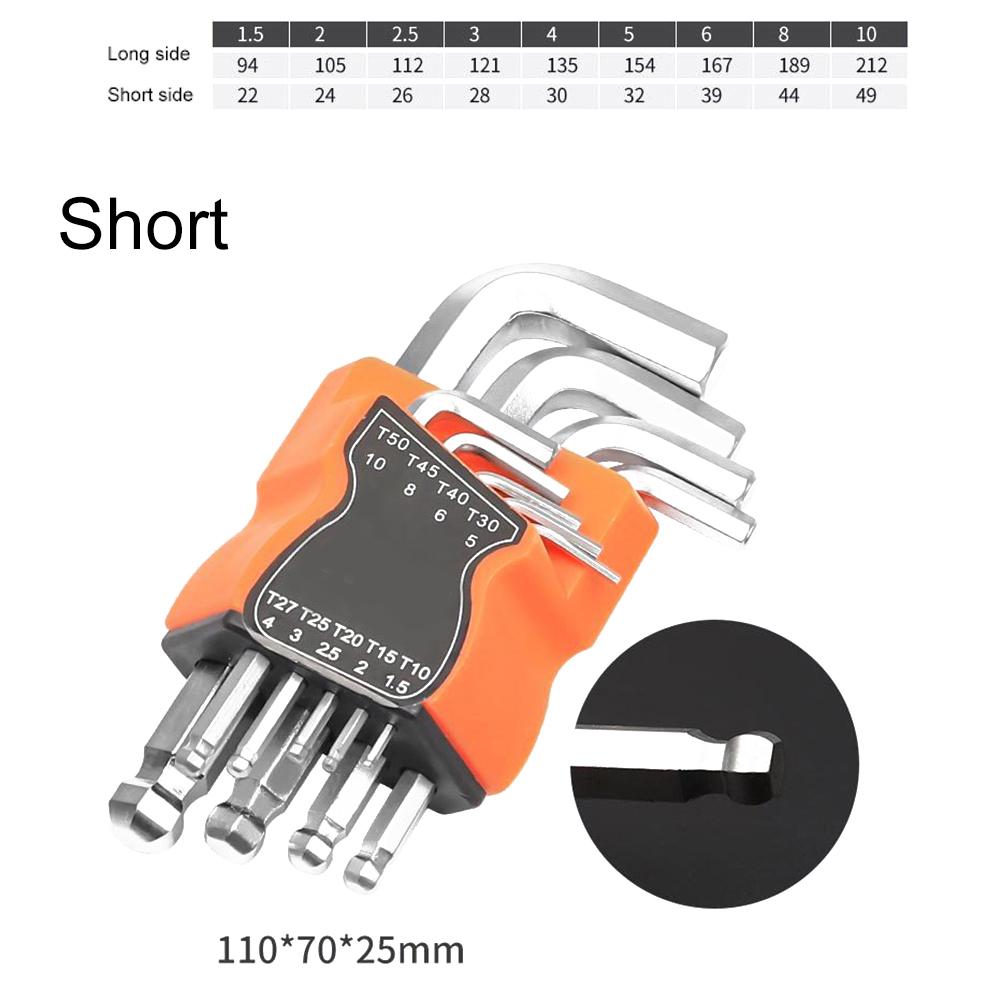 

Набор шестигранных ключей-отверток L-типа с двумя концами, 9 шт., набор ключей-трещоток с шаровой головкой, ручные инструменты для разборки, ключи, отвертка