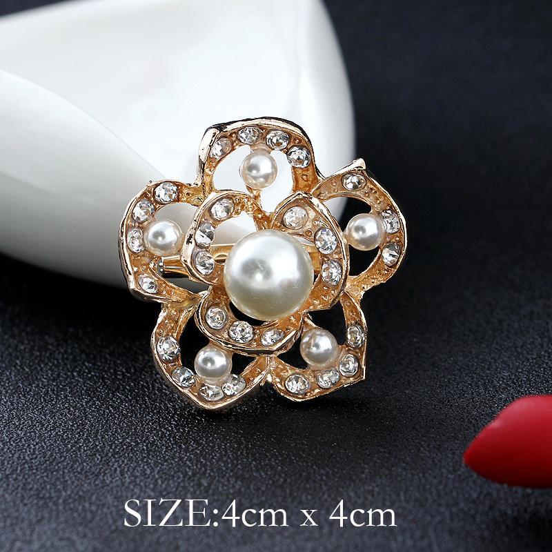 Mode Kristall Strass Persönlichkeit Vielseitig Perlenkranz Kleine Brosche Anstecknadel Damen Seidenschal Schnalle