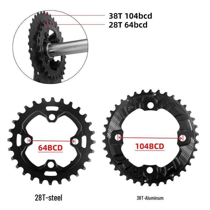 Prowheel 10/11-Speed Mountain Bike Crankset with Hollow Design and 26T/36T/38T Chainring for Bicycle Repair.