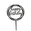 50-Piece Happy Birthday Acrylic Cake Decoration Inserts - Creative English Design for Prosperity, Health, and Longevity