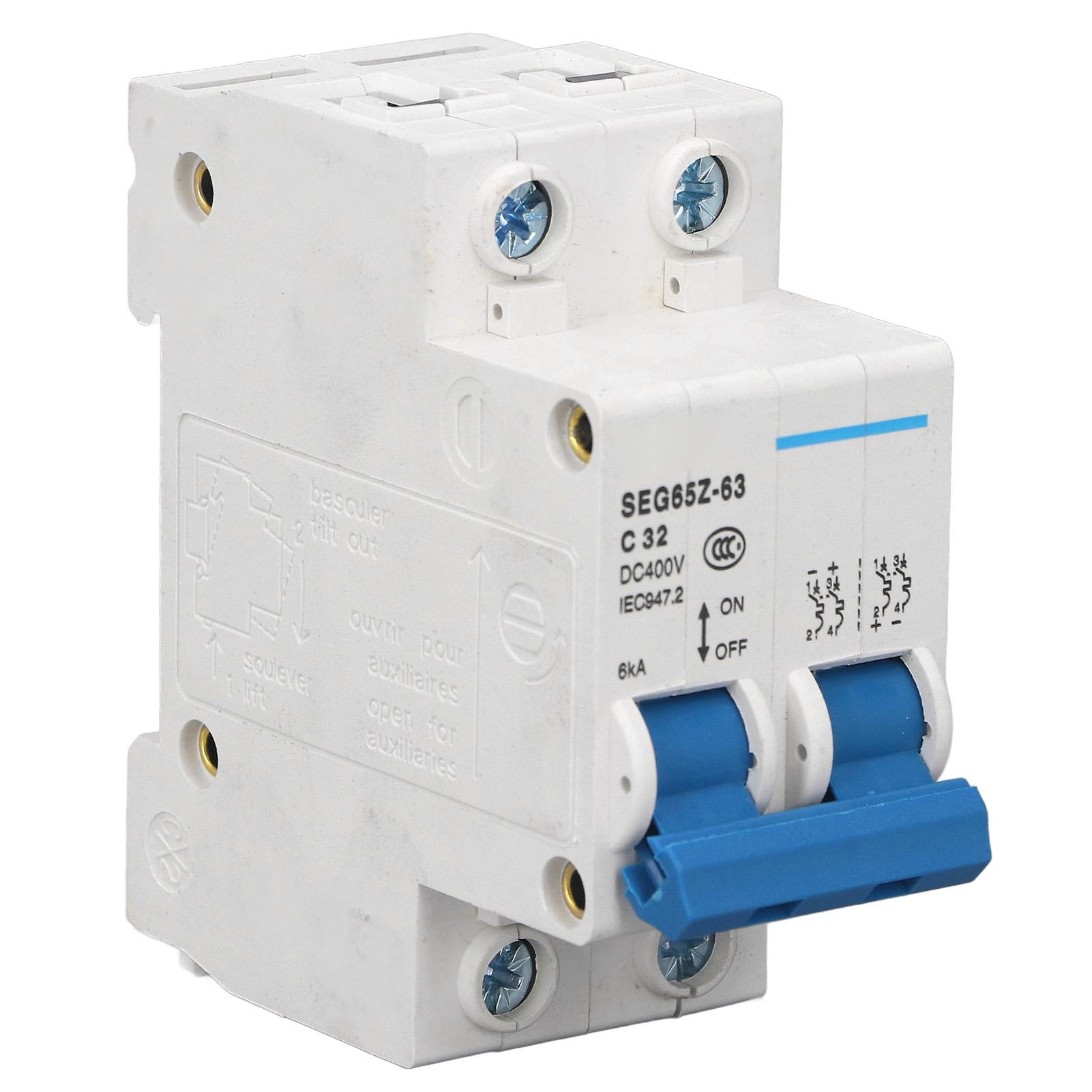 

DC Miniature Circuit Breaker 2P 6KA 400V Air Switch for Solar PV System Panels Grid C32 32A