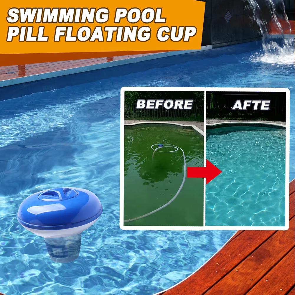 Pool Automatic Chlorine Tablet Dispenser Swimming Pool Cleaning Pill Disinfecting Box Floating Chlorine Dispenser Clean Tool
