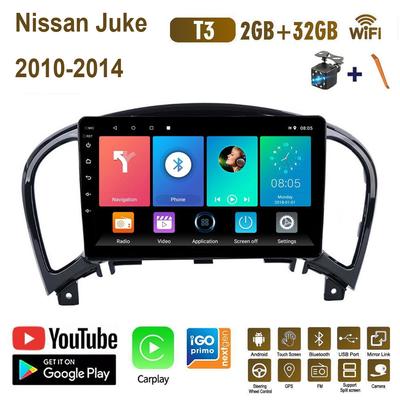 Android autorádio Carplay pro NISSAN JUKE 2010-2014 Multimediální přehrávač videa GPS navigace WIFI 2+32GB