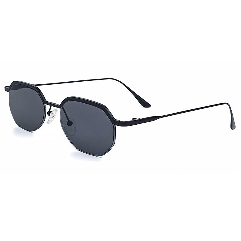 HBK Unisex Round Sunglasses with TAC Polarized UV400 Lenses Half Frame Eyewear for Men Women Custom Print Logo Shopping Driving