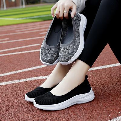Zapatillas deportivas de malla transpirable más nuevas para mujer, transpirables, ligeras, sin cordones, planas, casuales, mocasines para mujer, calcetines, zapatos de mujer, zapatillas deportivas para mujer