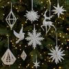 3D Christmas Tree Pendant Glitter Xmas Tree Pendant Snowflake Hanging Pendant  Holiday Season