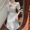 French Art Student Style Royal Sister Fashion Chic Beautiful High Sense Temperament Socialite White Dress Fairy Summer