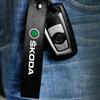 Key Chain Rings Thickened Keychain Lanyard Strap Long Lasting Use Car Badges Keyring Auto Replacement Accessory For Skoda Rapid ulsh63