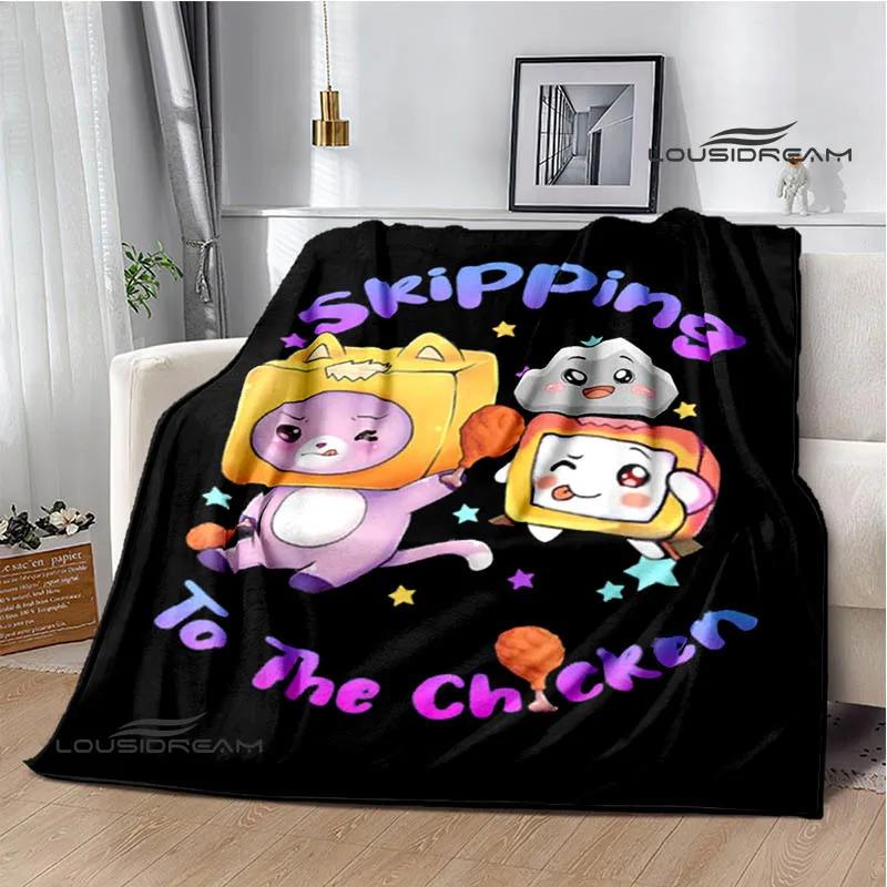 Lankybox Foxy Boxy cute Printed blanket picnic blanket Flannel Warm blanket Soft Cozy Blanket Home travel blanket Birthday Gift