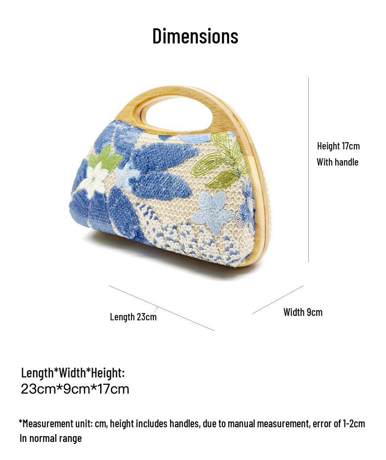 2025 Women's Embroidered Straw Sequin Handbag for Summer Outings and Picnics