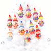 Wooden Snowman Ornaments Colorful Snowman Figurines with Pom-Pom Hats Christmas Tree Festive Holiday Decoration