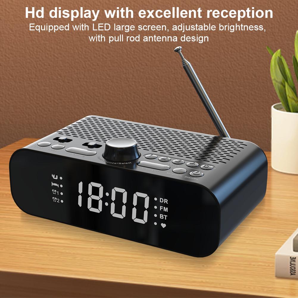 1200mAh Portable DAB FM Radio BT LED Display Digital Radio Battery Operated Radio Rechargeable Clock Radio for Home Outdoor Gift