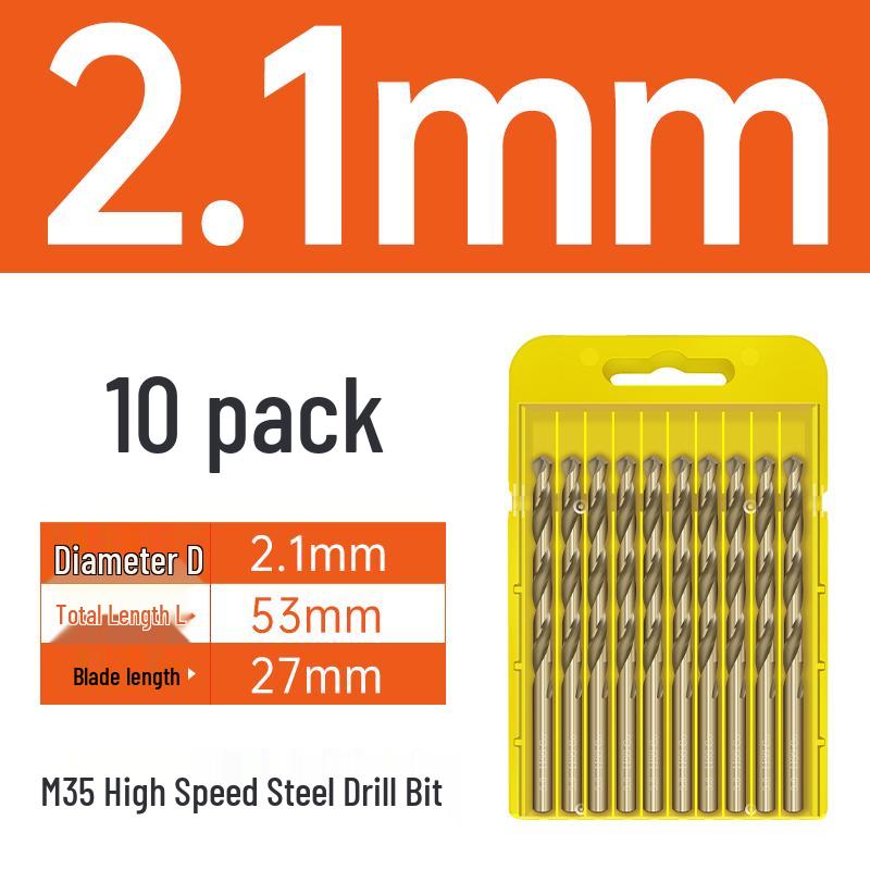 M35 Cobalt Twist Drill Bits Set for Stainless Steel, High Hardness, Straight Shank, Hand & Electric Drills