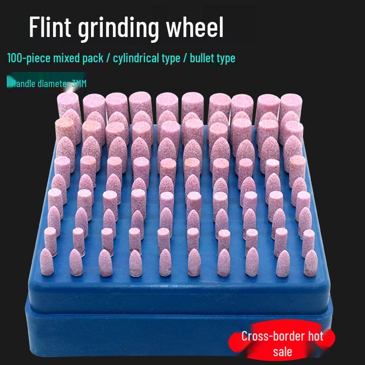 FY Red Corundum Grinding Head 3mm for Metal Mold with Chrome Steel & Ceramic Wheel.
