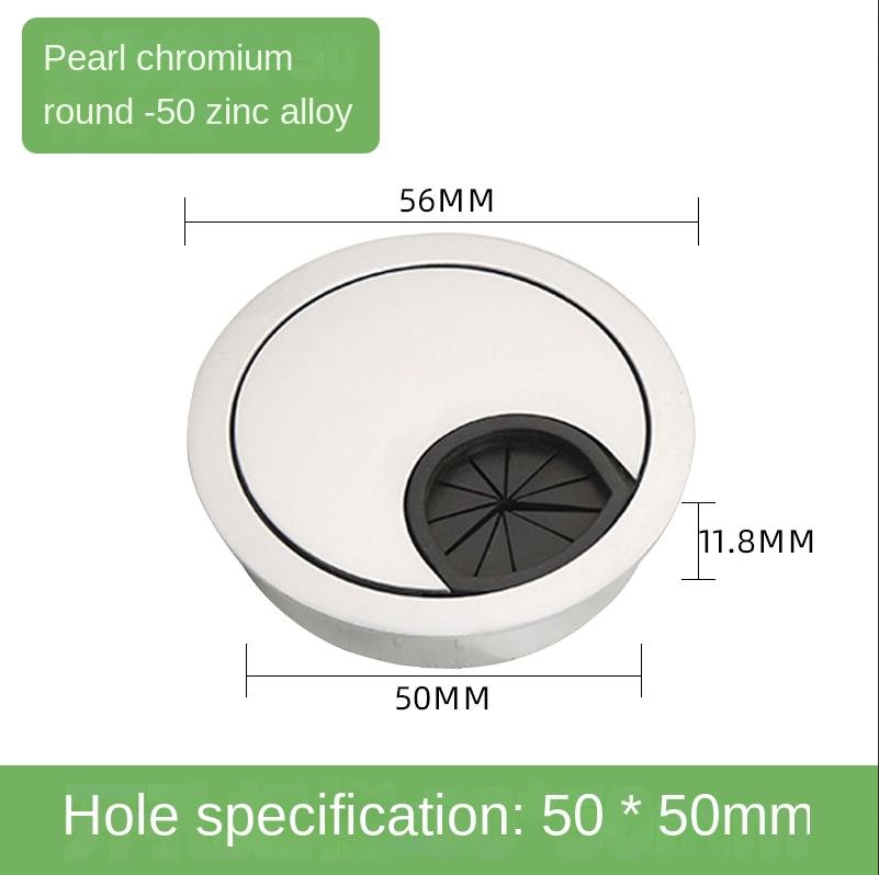 Zinc Alloy Desk Grommet Multi Size Cable Hole Cover for Round Table Computer Desk Wire Organizer Cord Protector Outlet Frame 50mm