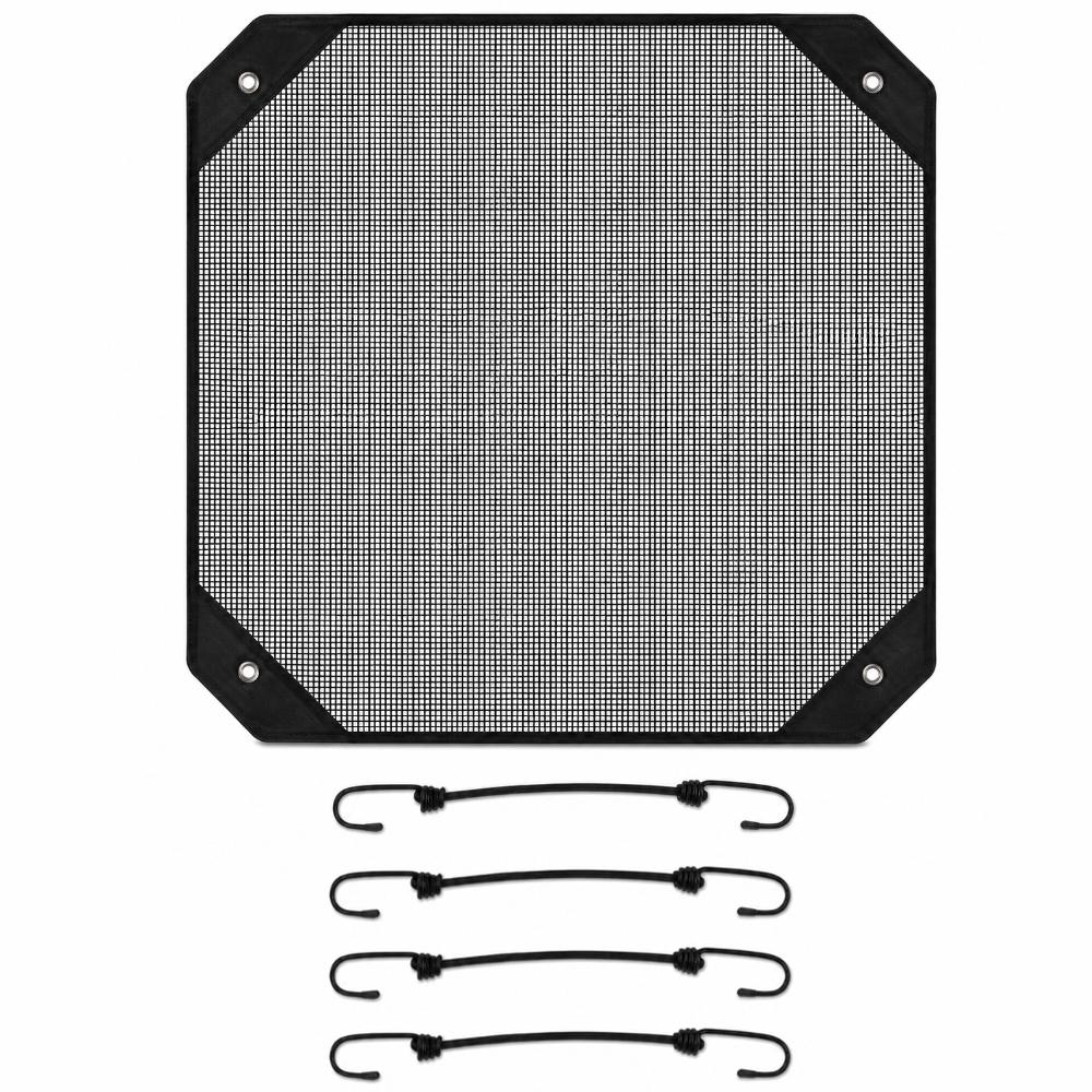 Outdoor AC Unit Cover Oxford Cloth Mesh Top Guard for Air Conditioner Condenser, Leaf Debris Protection with Elastic Hooks Kit