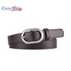 Women's oval PU belt with outer waistband