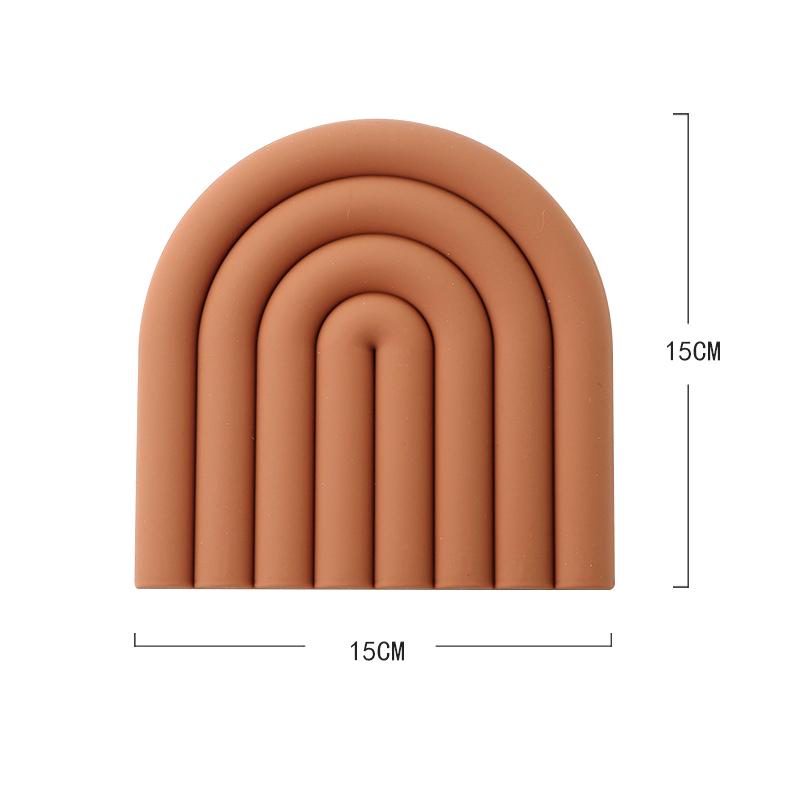 

Rainbow Silicone Table Mat Coaster Dishes Potholder Placemat Multifunctional Pot Holders For Kitchen Heat Resistant Pan Pads