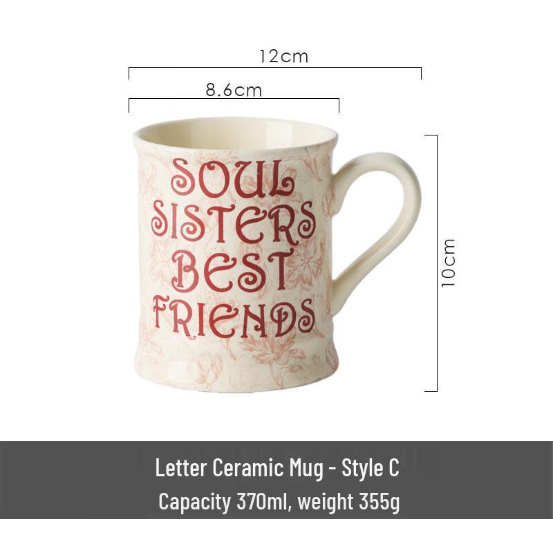 

Shineqi Cream Letter Office Ceramic Mug