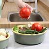 Vegetable Washing Basin, Plastic Double-layer Drain Basket, Rice Washer, Vegetable Washing Basin, Kitchen Fruit Washing Dish
