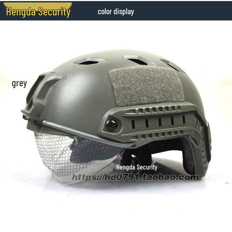 BJ Version Tactical Helmet with Windshield and CS Rail for Military Enthusiasts