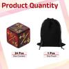Uxcell 24-Piece Magic Dice Counter Acrylic D6 Life Token Dice Set with Pouch for Standard Card Games, Red & Black