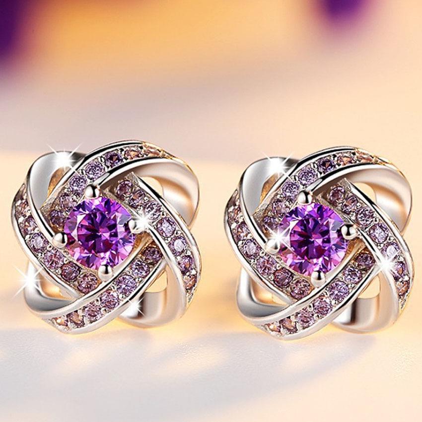 

Diamond Rhinestone Crystal Flower Earrings - Elegant Jewelry