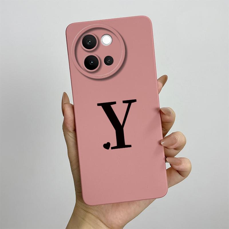 For Vivo V40 Lite Case 2024 Cute Letters Shockproof Capa Liquid Silicone Back Protector Phone Cover For Vivo V40 Lite 5G Bumper