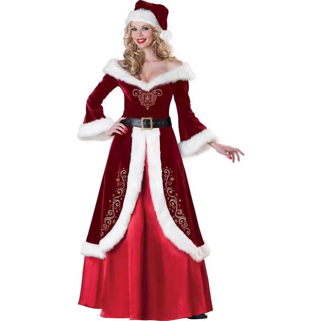 Unisex Santa Claus Christmas Costume for Adults - Ideal for Performances and Holiday Events