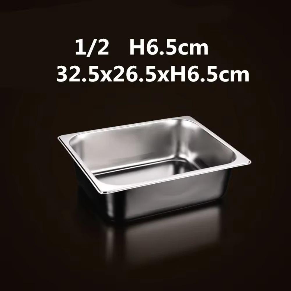 304 Edelstahl 1/9 1/6 1/4 1/3 1/2 Lebensmittelpfanne mit Deckel Leicht zu reinigendes rechteckiges Tablettbecken Verdickte GN-Pfanne Chafing Buffet