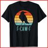 F Caw Black Crow Bird Retro Sunset Vintage Cotton T Shirt S XL Vintage Washed Slightly Homme Streetwear Stretched