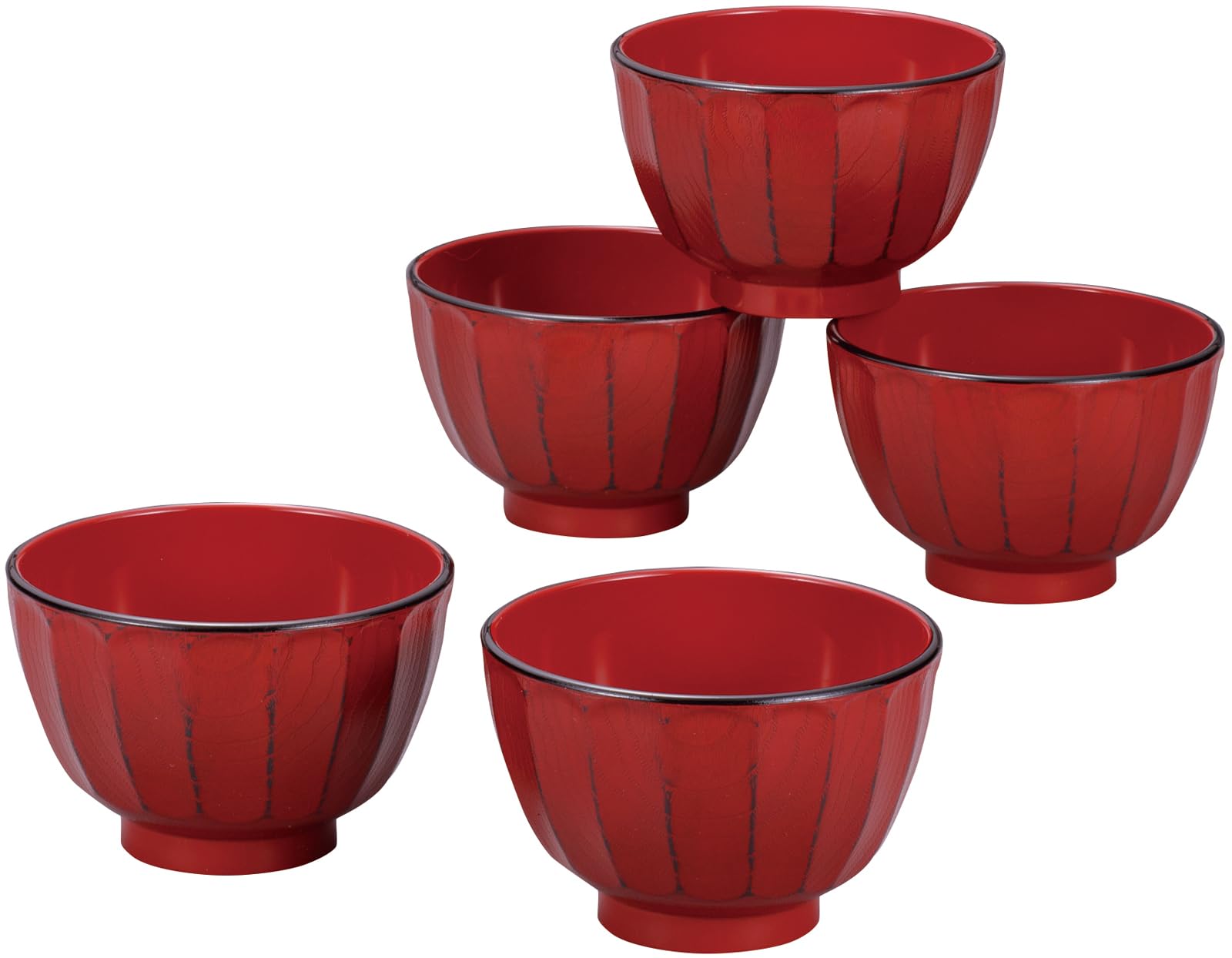 

Kano Antibacterial Chrysanthemum Carved Soup Bowls 330ml Set Negoro 17001 (5 bowls)