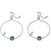 Prura 12mm Women's Crystal Chain Bracelet Green Cushion Cut