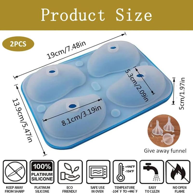 3D Mango Chocolate Mold 4-Cavity Silicone Mousse Mold - Easy Release Mold for Pudding, Jelly, Chocolate ,Cake, DIY Baking Mould