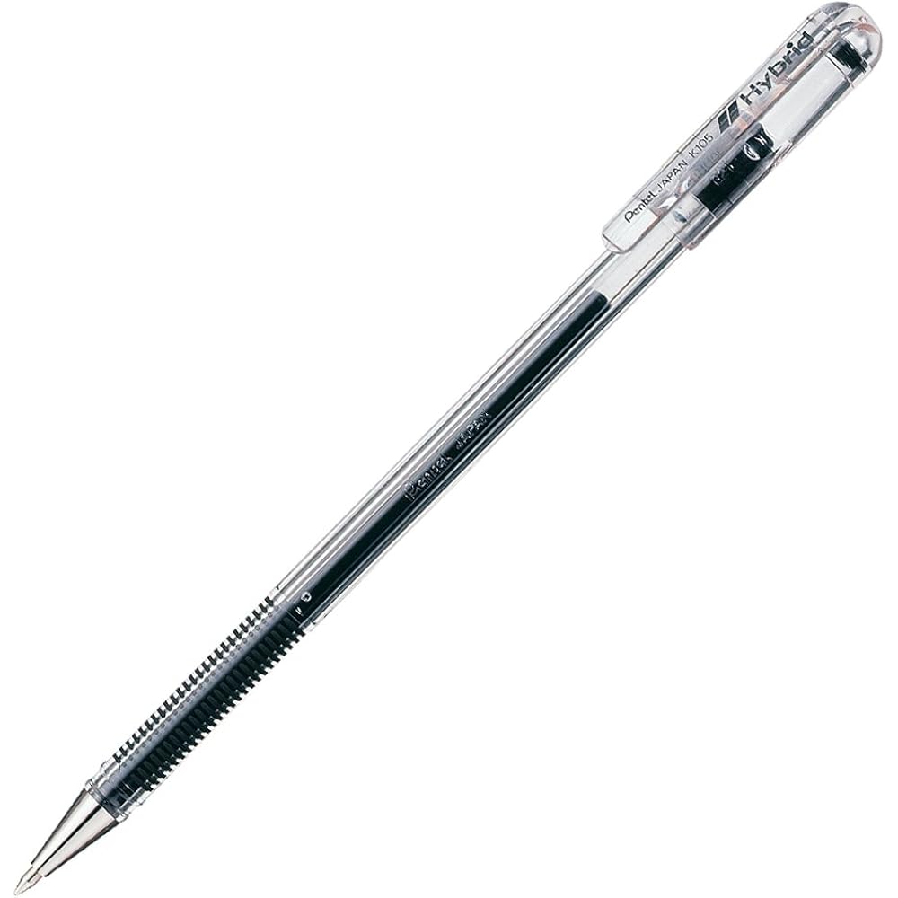 Pentel Pack Gel Ink Ballpoint Pen Hybrid 0.5mm Black Ink XK105-GA