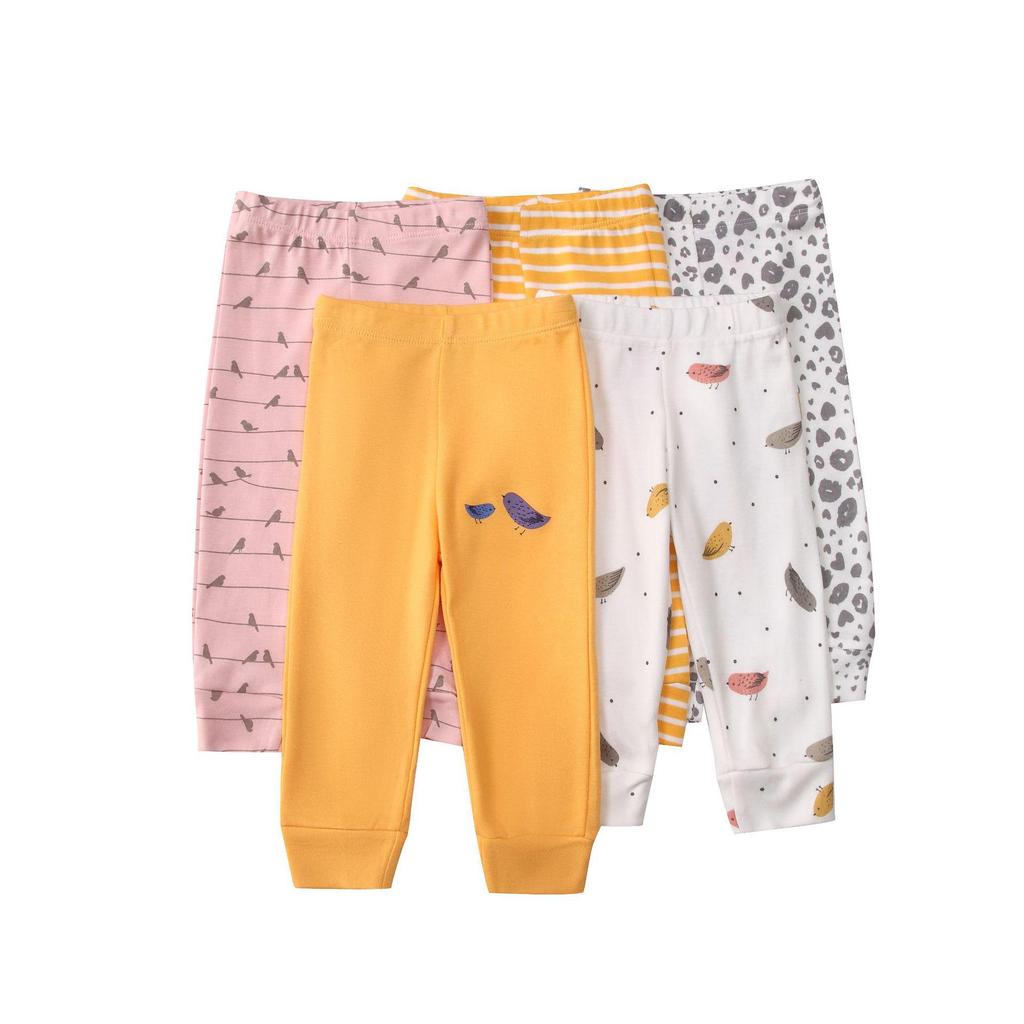 Mamaspap Kids' Spring/Autumn Homewear: Mixed Color 5-Piece Infant Trousers Gift Box - Cross-Border Delivery