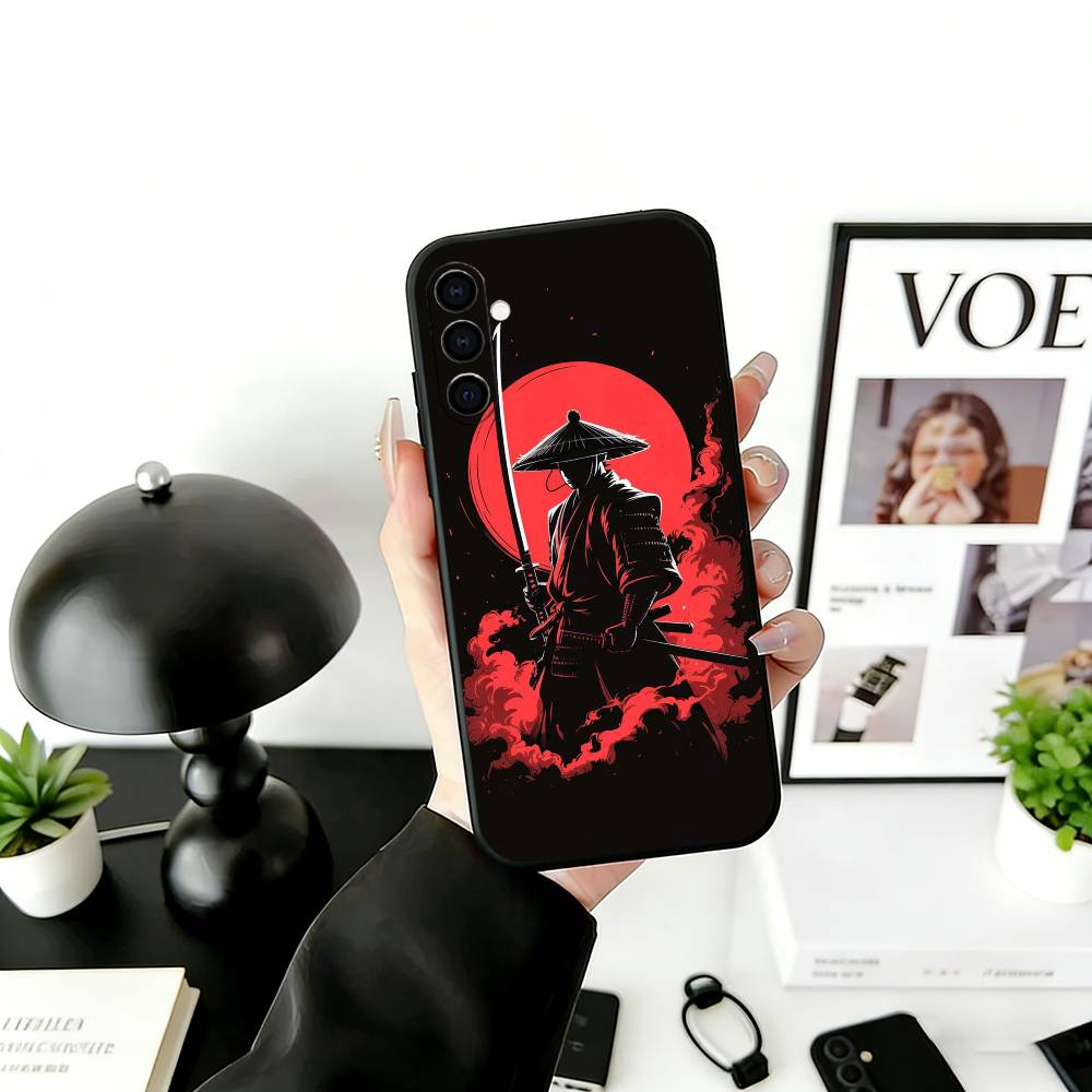 J-Japanisches Bushido S-Samurai Handyhülle Für Samsung Galaxy A73,A72,A71,A70,A53,A52,A51,Weiche Silikon Schwarze Hülle