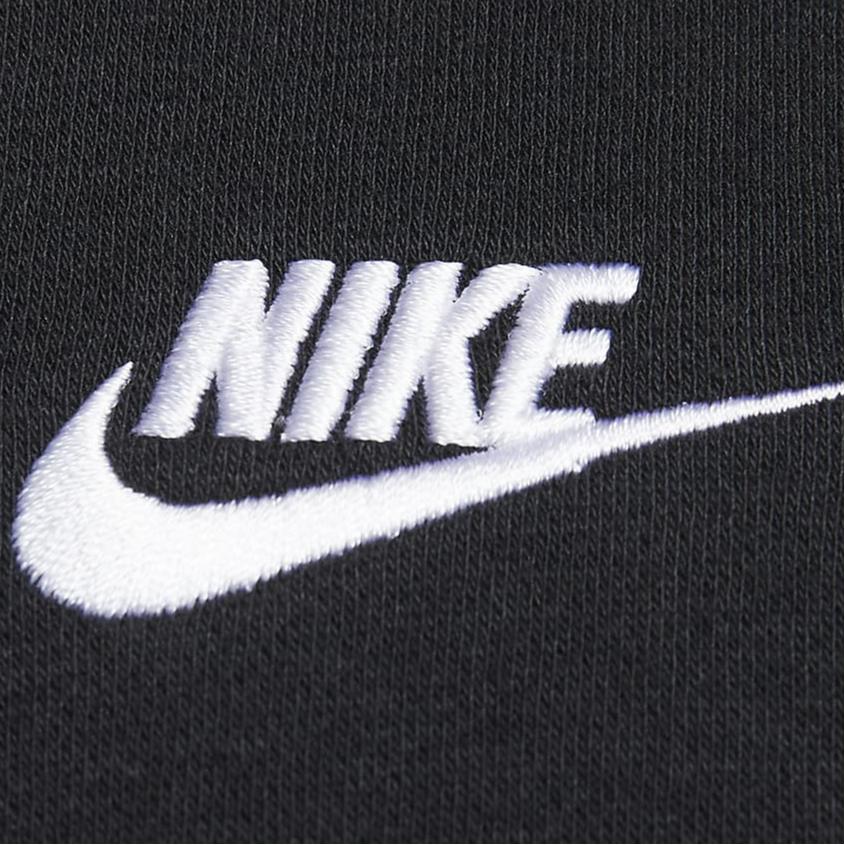Nike Sportswear Club Fleece Solid Logo Embroidered Crew Neck Sweatshirt Women Tops Black DQ5473-010