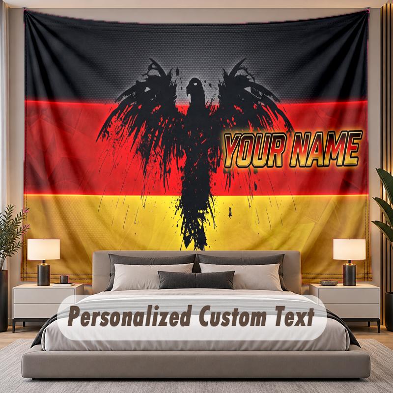 Custom Name Text Tapestry Germany national football team Personalized Polyester Wall Tapestry For Bedroom And Room