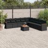 Vidaxl 10-Cz. Set da Giardino, Cuscini Rattan Nero Pe
