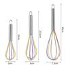 Stainless Steel Balloon Wire Silicone Whisk Manual Egg Beater Mixer Kitchen Baking Utensil Milk Cream Butter Whisk Mixer