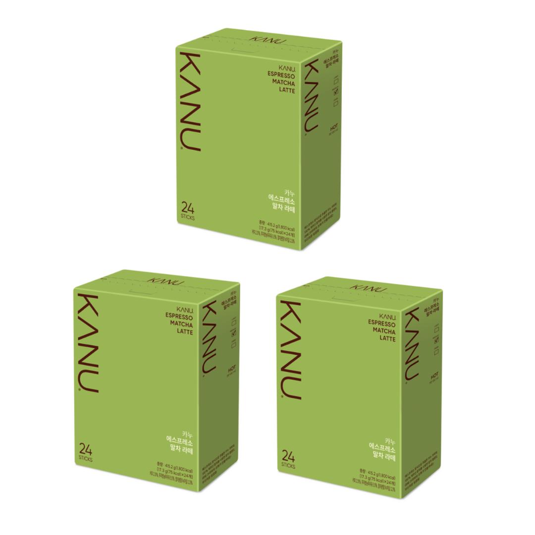 Кофейный микс KANU Espresso Matcha Latte 17 г x 24 стика (Всего 415,2 г) (3 варианта) #24 sticks x 3boxes