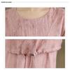 2026 Summer Retro Ethnic Cotton Linen Short Sleeve Top + Wide Leg Pants Set