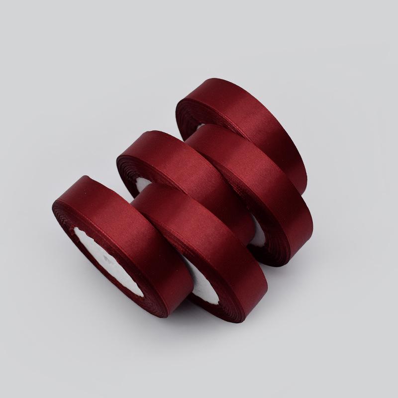 2.5cm Polyester Woven Ribbon for Flower Gift Packaging, Wedding Cakes, and Decorations in Silk Colors